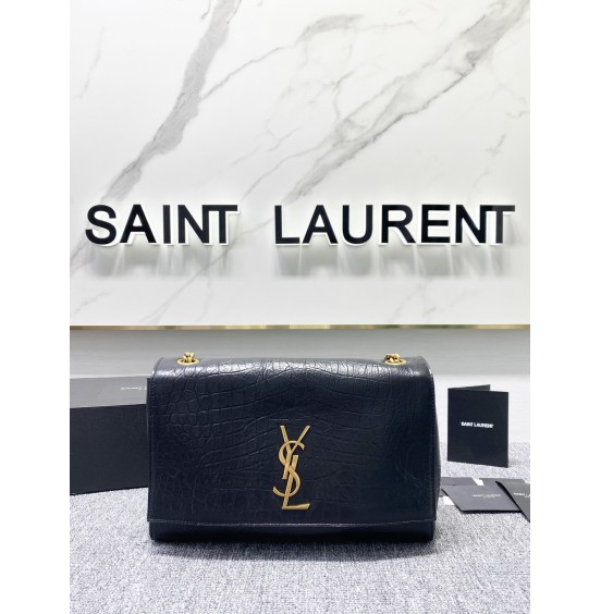 YSL 입생로랑 553804 브라운 레더 스웨이드 케이트 미디엄 리버서블 체인 숄더백