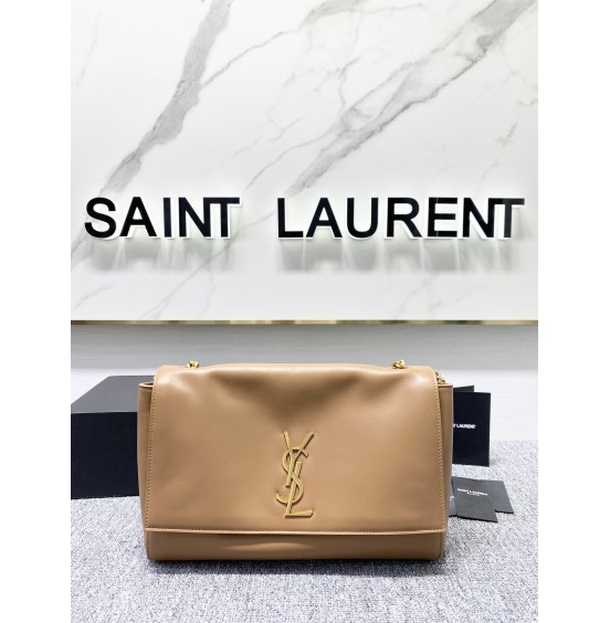 YSL 입생로랑 553804 브라운 레더 스웨이드 케이트 미디엄 리버서블 체인 숄더백