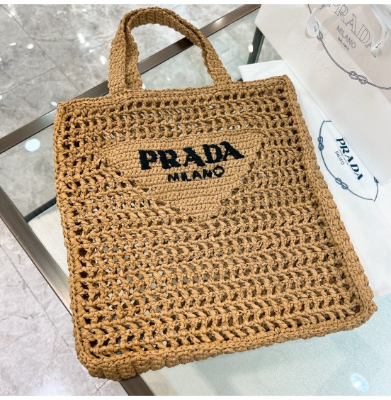 PRADA 프라다 로고 크로셰 토트백 1BG393